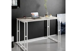 Kontorbord-Stodene Skrivebord 120 cm Marmormønster Hvit