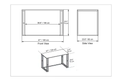 Kontorbord-Stodene Skrivebord 120 cm Marmormønster Hvit