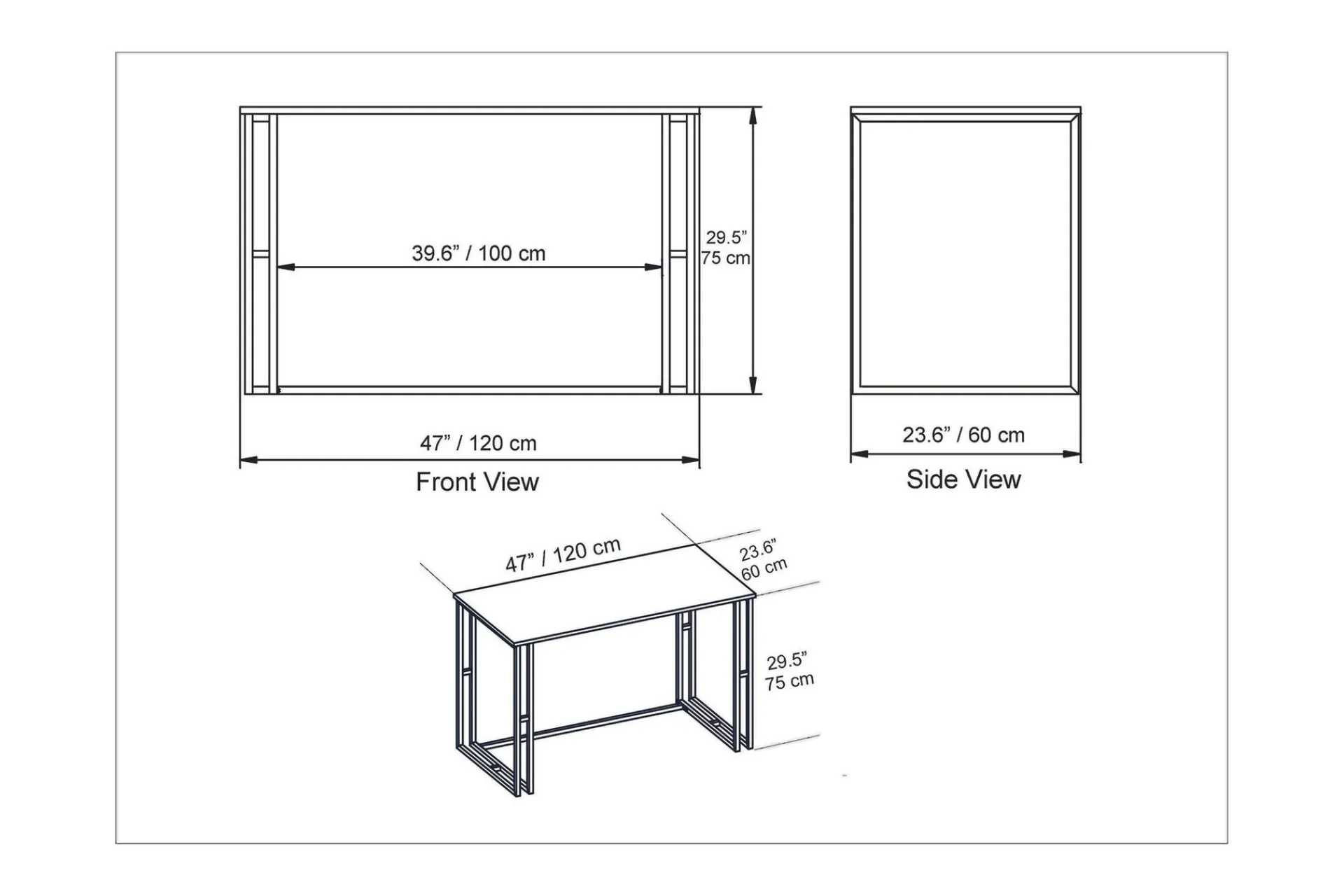 Kontorbord-Stodene Skrivebord 120 cm Marmormønster Hvit