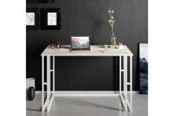 Kontorbord-Stodene Skrivebord 120 cm Marmormønster Hvit