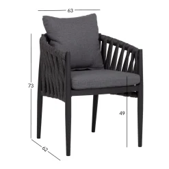 Utelenestoler|Loungemøbler Salg-Stol HOME4YOU Bristol 63x62x73 cm Grå