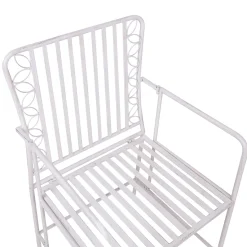 Stol HOME4YOU Jasmine antikk hvit metall