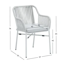 Balkongstoler|Balkongmøbler-Stol HOME4YOU Melrose grå Beige