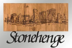 Skilt-Stonehenge Veggdekor Svart/Valnøtt