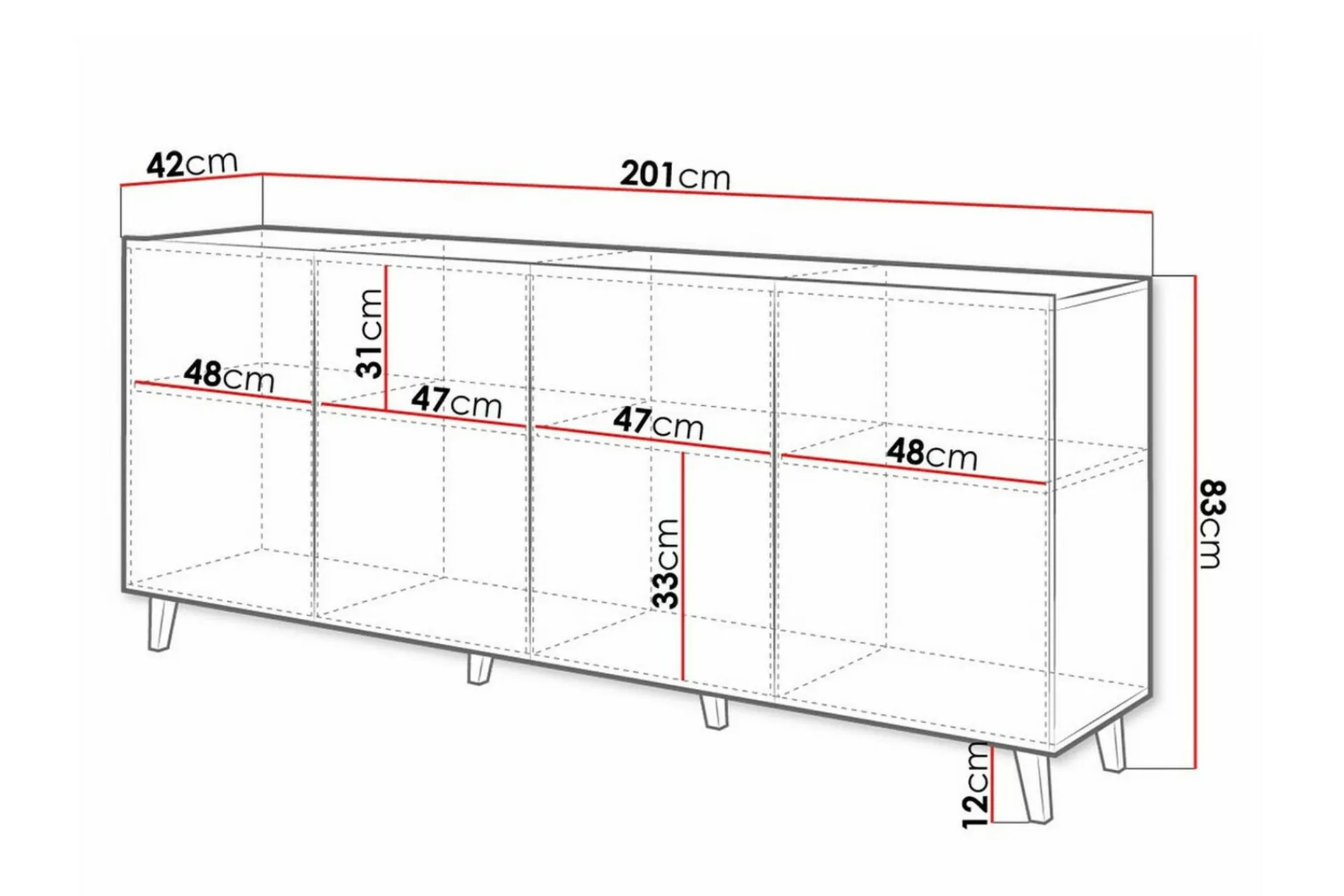Scandinavian Choice Oppbevaringsskap|Skap-Strontian Highboard Black Svart