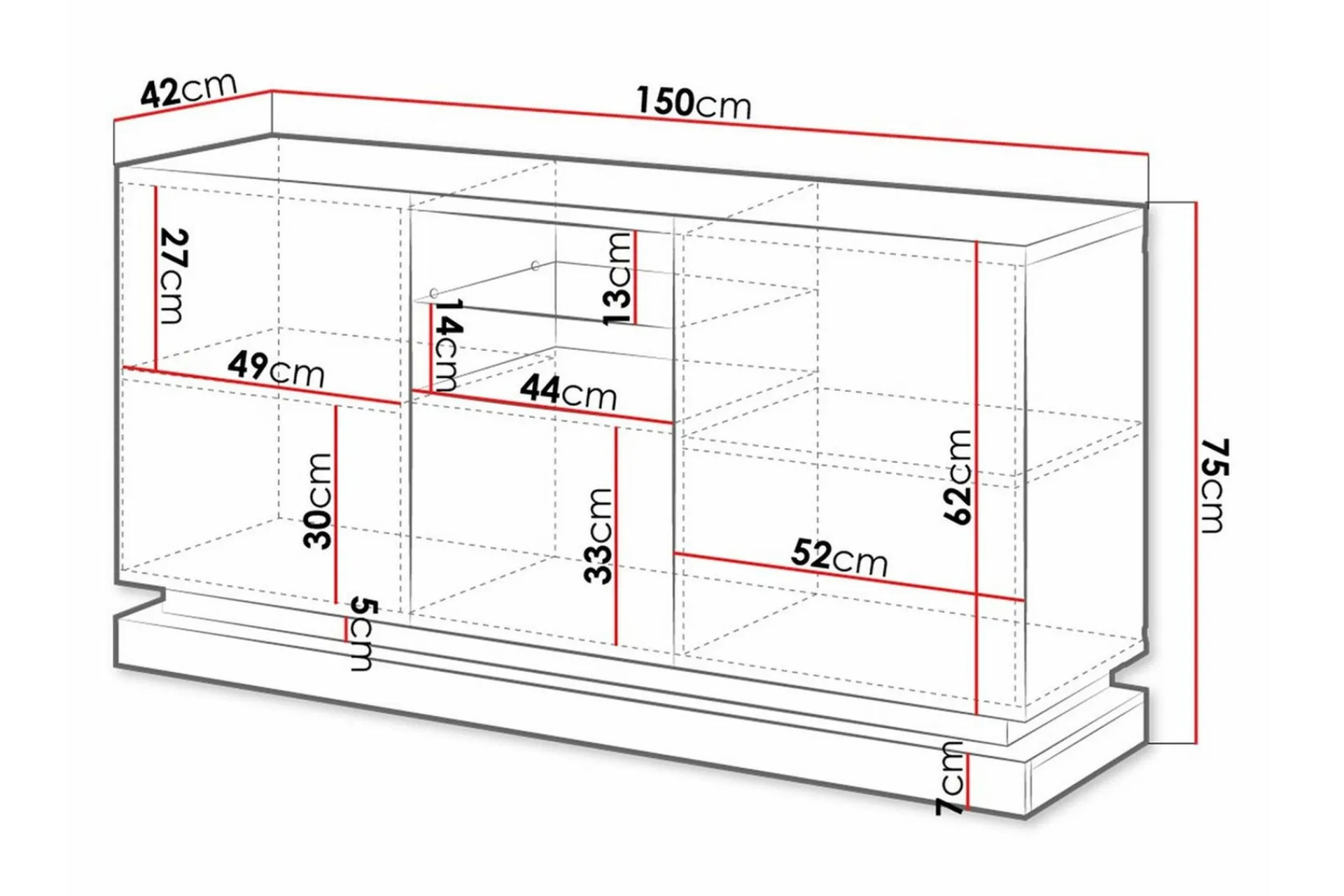 Scandinavian Choice Oppbevaringsskap|Skap-Strontian Highboard White Hvit