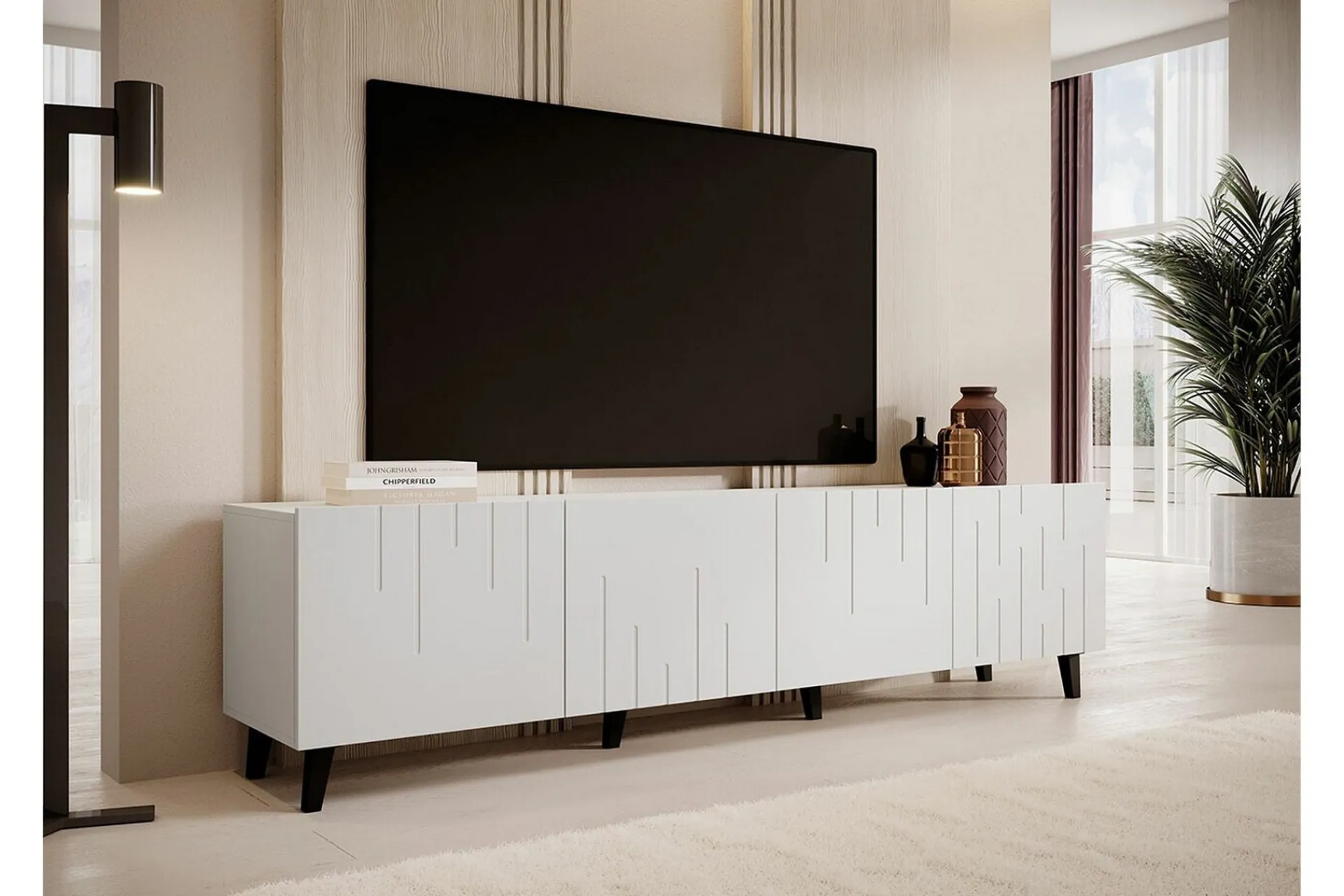 Scandinavian Choice Tv-Benk & Mediabenk-Strontian Tv-skåp 200 cm White Hvit