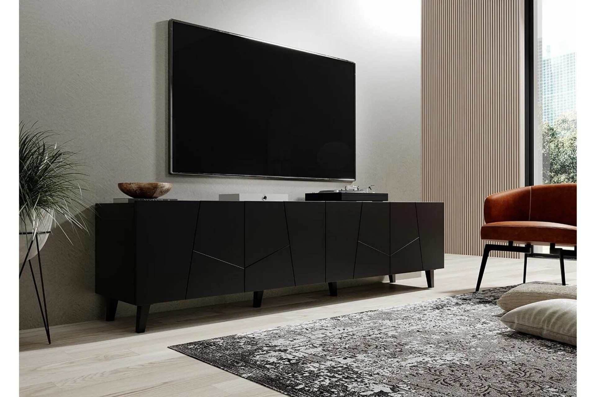 Scandinavian Choice Tv-Benk & Mediabenk-Strontian Tv-skåp 201 cm Black Svart