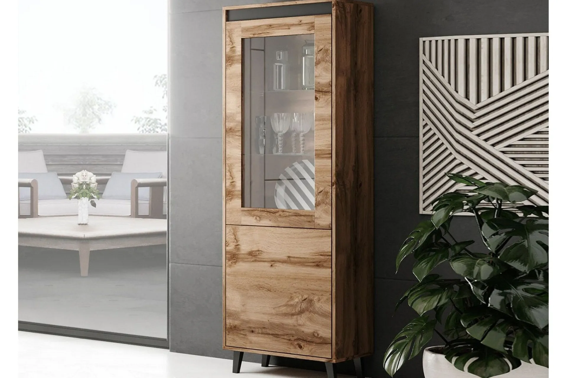 Scandinavian Choice Vitrineskap|Skap-Strontian Vitrinskåp 183 cm Anthracite Antracit