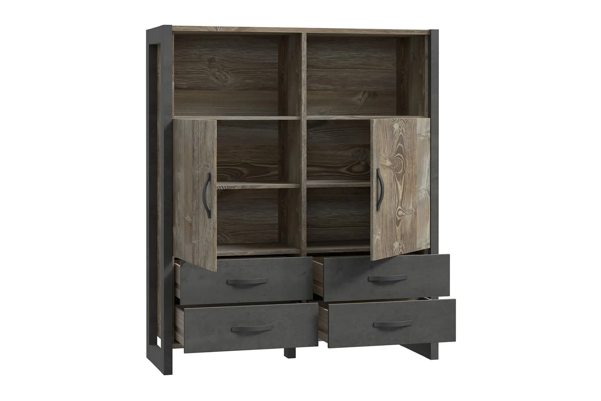 Oppbevaringsskap|Skap-Strumica Highboard 44x130 cm Brun/Grå