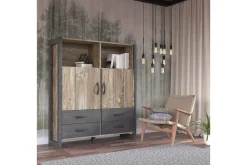 Oppbevaringsskap|Skap-Strumica Highboard 44x130 cm Brun/Grå