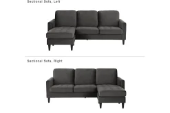 CosmoLiving Sofa Med Sjeselong-Strummer Divansovesofa Grå Grey