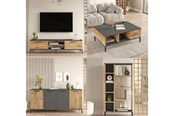 Stuemøbelsett Zephral Atlantic Pine / Antrasitt