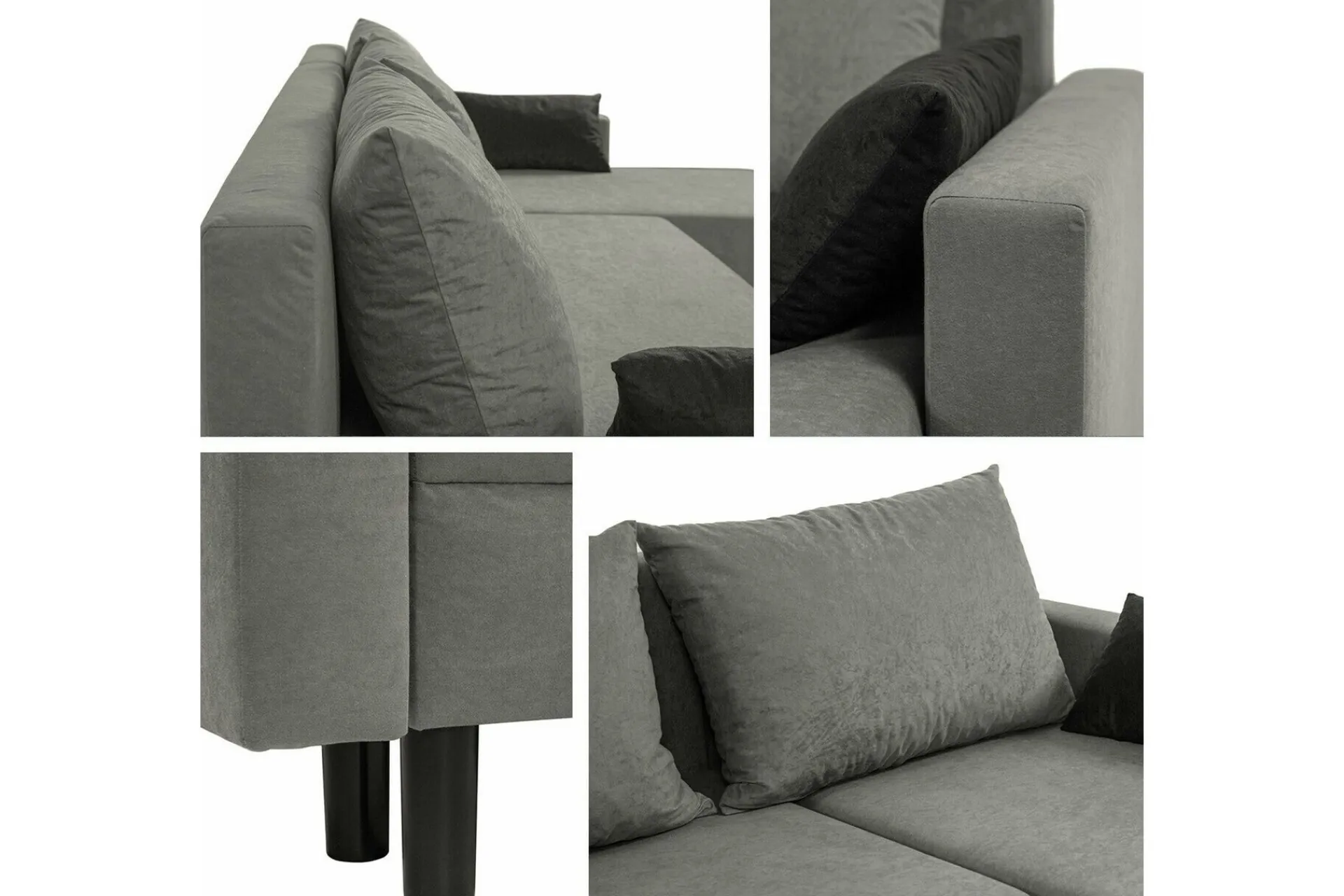 Sovesofaer-Summerhill 3-seters Hjørnesovesofa Svart