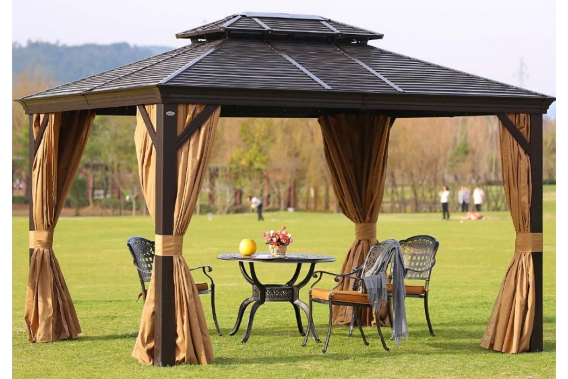 Paviljonger-Sunsetia Paviljong 300x400x270 cm Brun,Beige