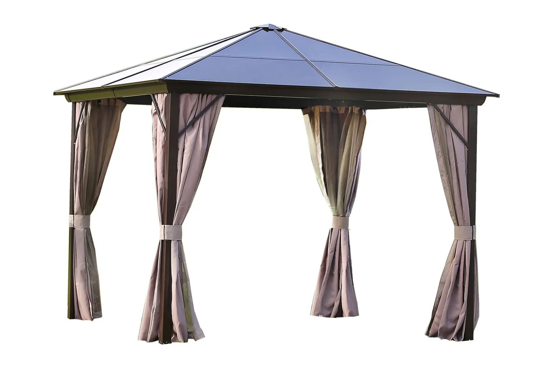 Paviljonger-Sunsetia Paviljong 300x300x267 cm Polykarbonattak Brun,Beige