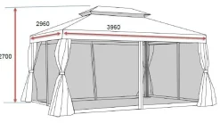 Paviljonger-SUNSET Paviljong 3×4 m Grå
