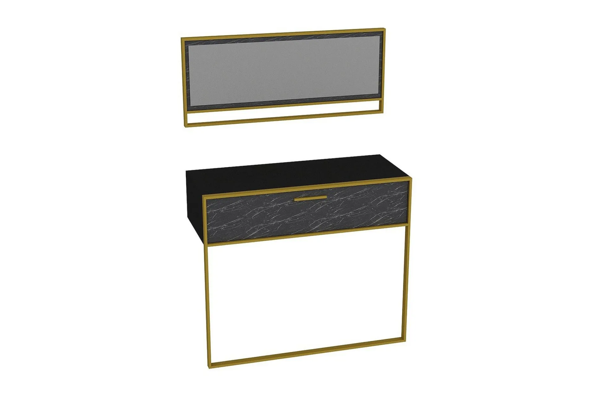Sideboard & Skjenker-Susia Sideboard 90 cm Svart,Gull