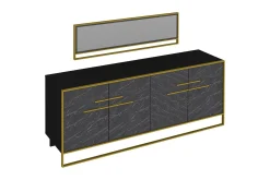 Sideboard & Skjenker-Susia Sidebord 180 cm Svart,Gull