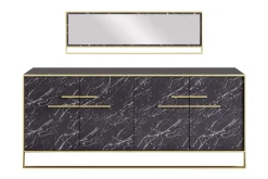 Sideboard & Skjenker-Susia Sidebord 180 cm Svart,Gull