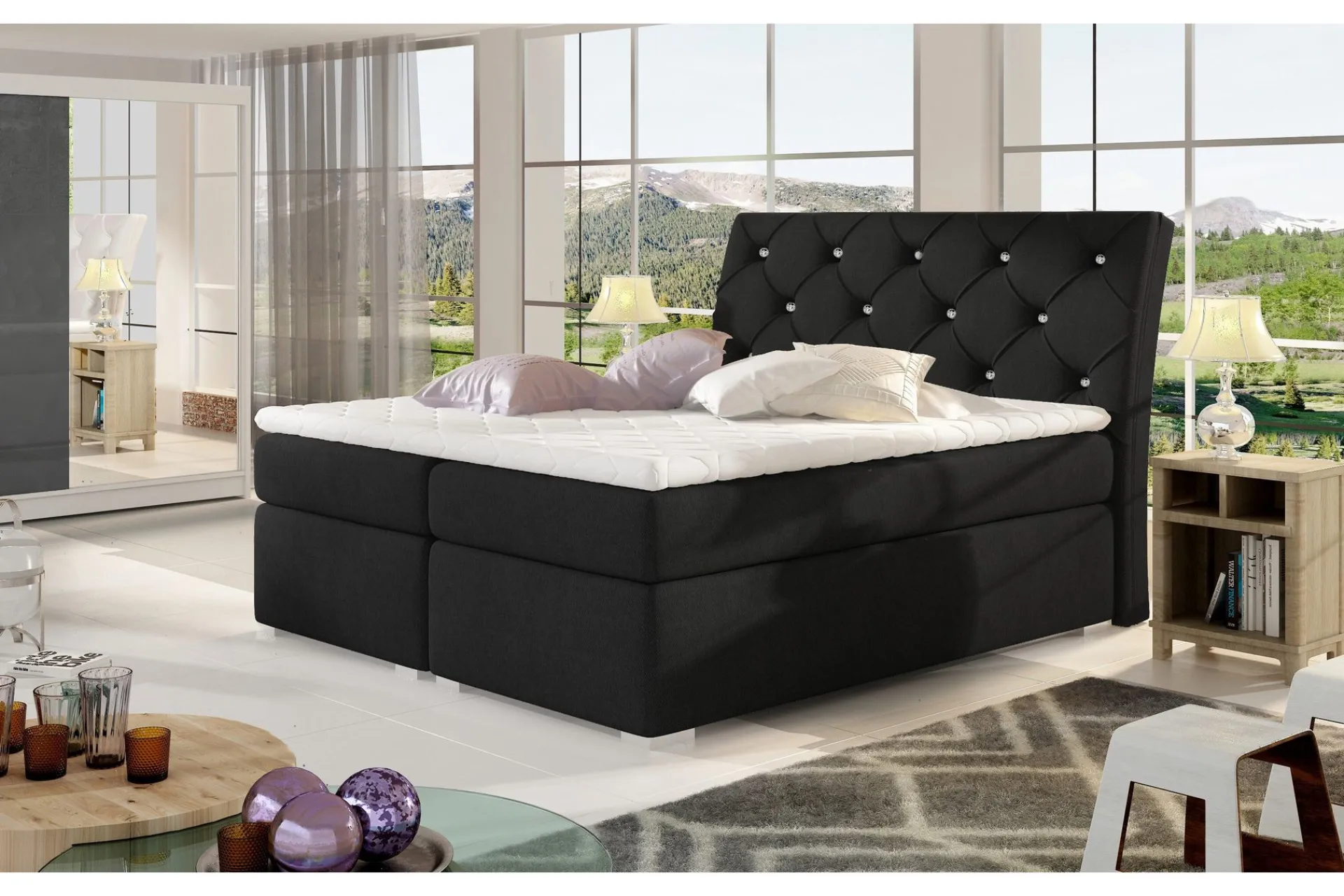 Kontinentalsenger|Seng Med Oppbevaring-Sutra Rammeseng 160x200 cm Svart