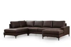 U-Sofa-Svanabyn Sofa m. Divan og Sjeselong 4-seter Brun