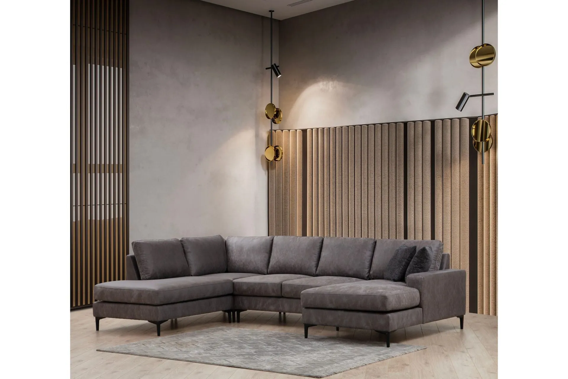 Svanabyn Sofa m. Divan og Sjeselong 4-seter