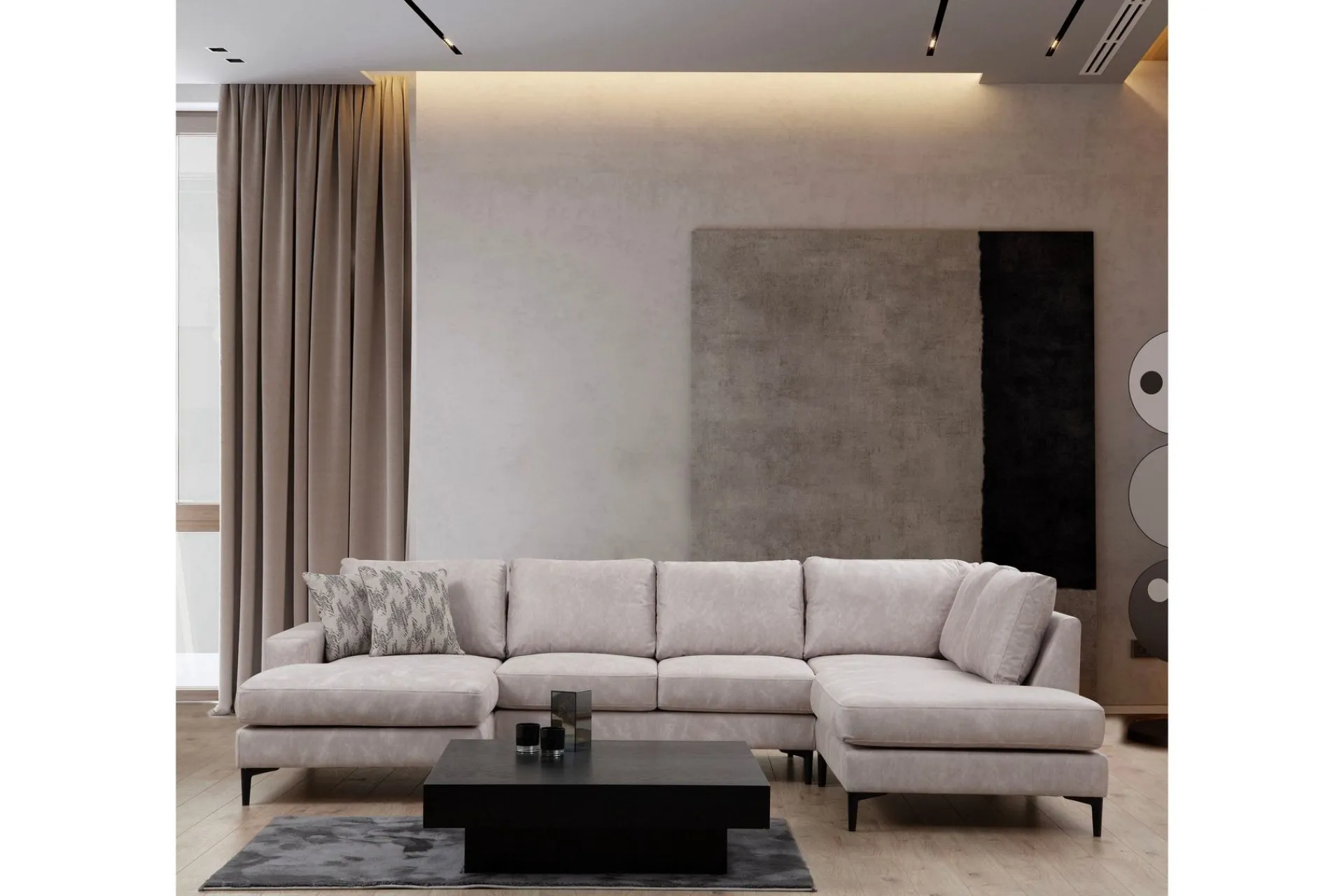 Svanabyn Sofa m. Divan og Sjeselong 4-seter