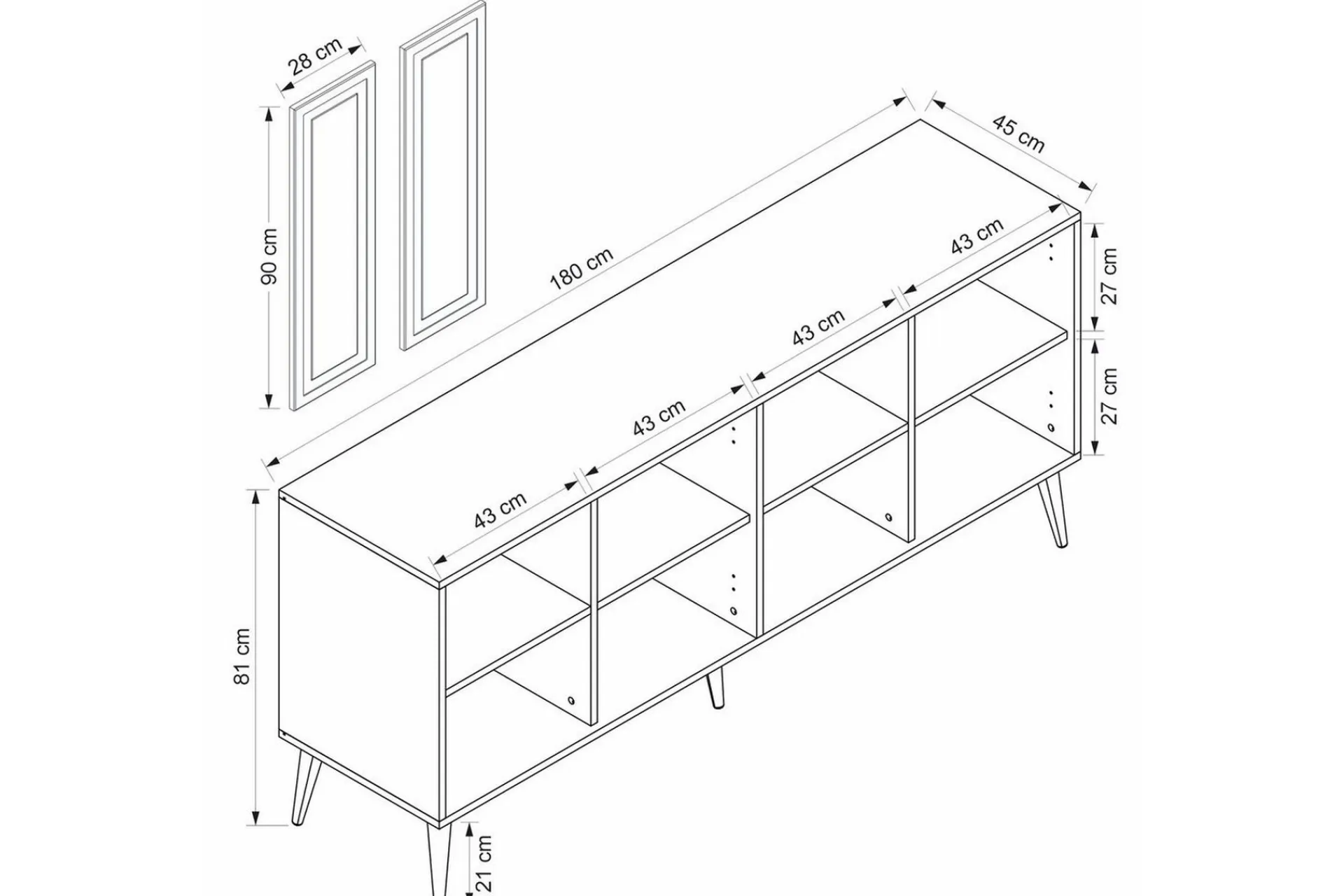 Gangbord|Avlastningsbord-Syrri Konsollbord 180 cm Sandeik