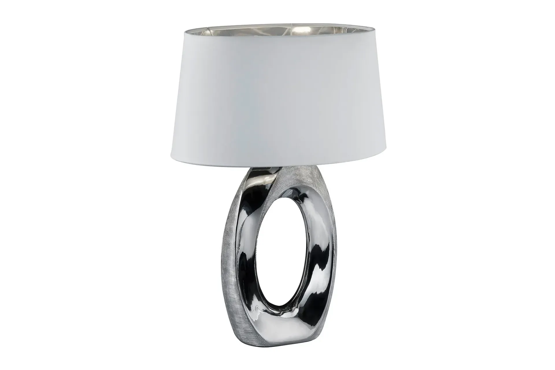 Trio Lighting Bordlampe-Taba Bordlampe 52 cm E27 sølv / hvit Sølv,Hvit