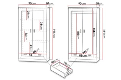Garderober & Garderobesystem-Tadeusz Garderobe 90x57x190 cm Brun