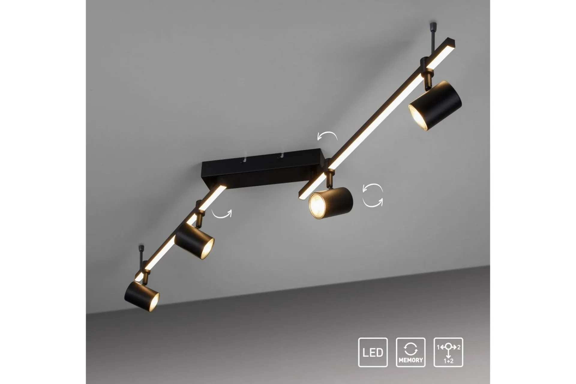 Taklampe|Stuelampe-Taklampe Barik Svart