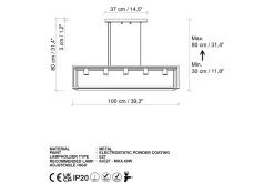 Taklampe Orika Horisontal