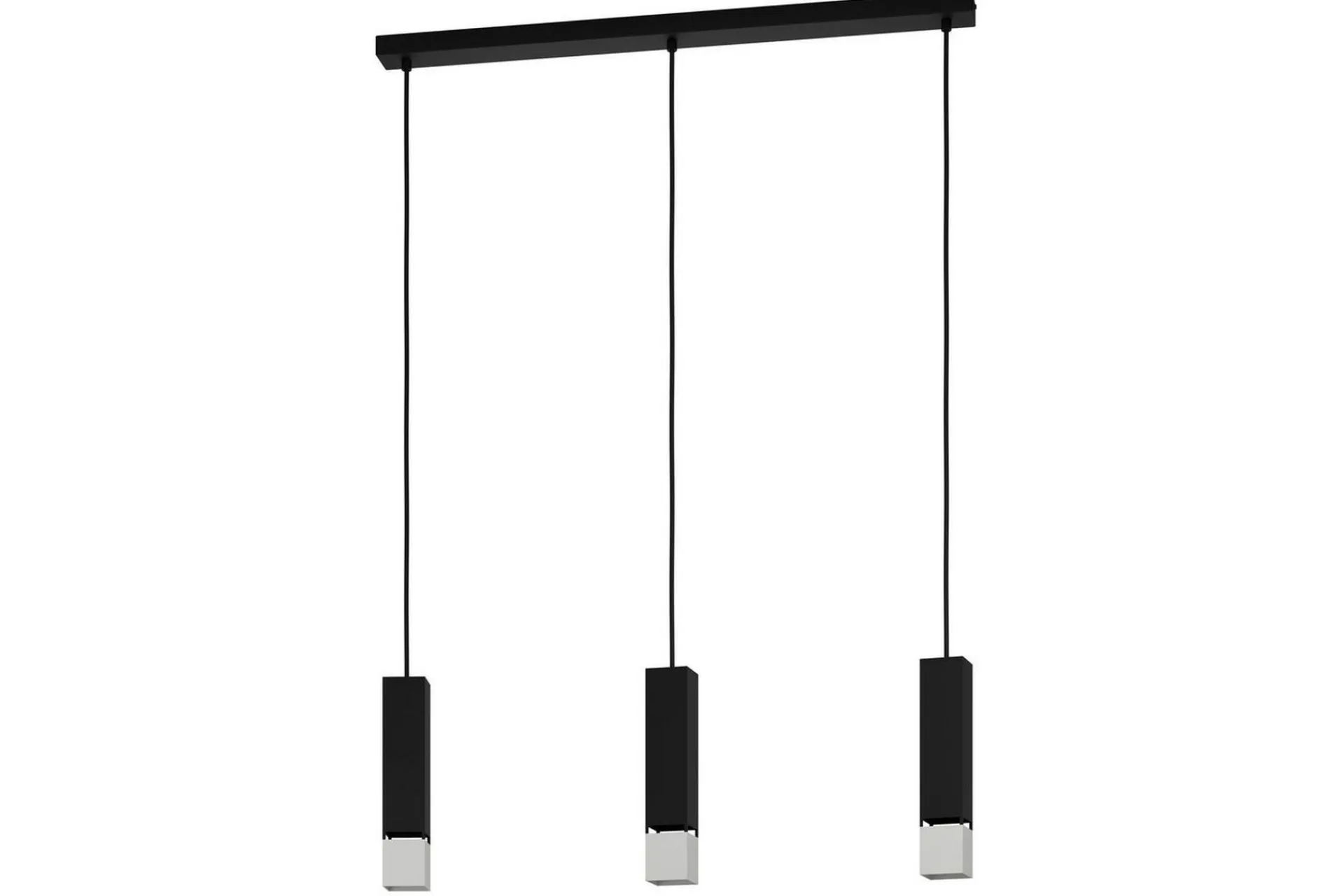 Eglo Kjøkkenlampe-Takpendel Butrano med 3 lamper Svart,Sølv