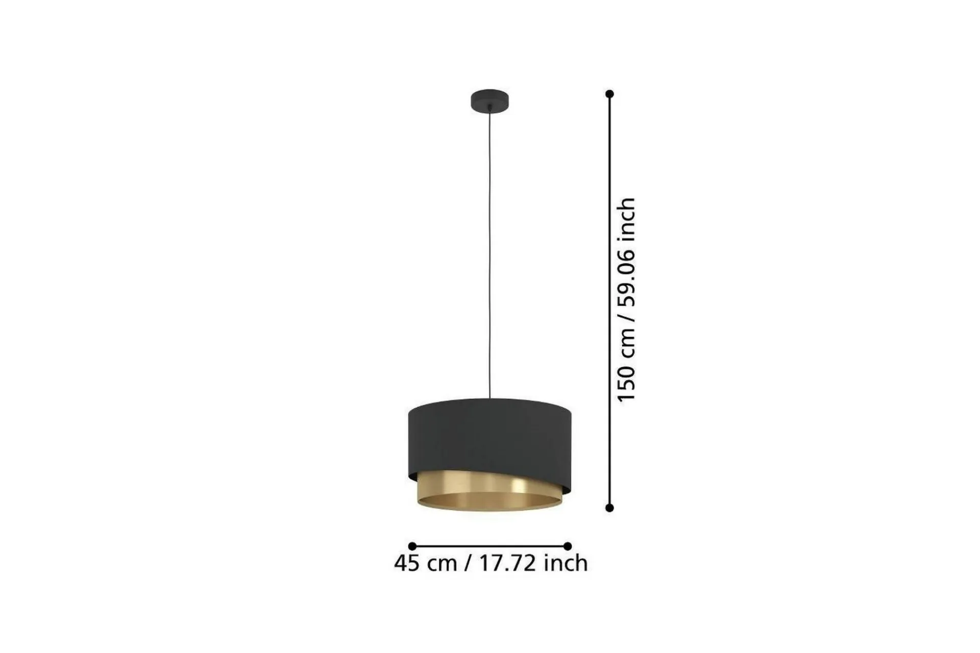 Eglo Takpendel Manderline Svart/Messing 45 cm