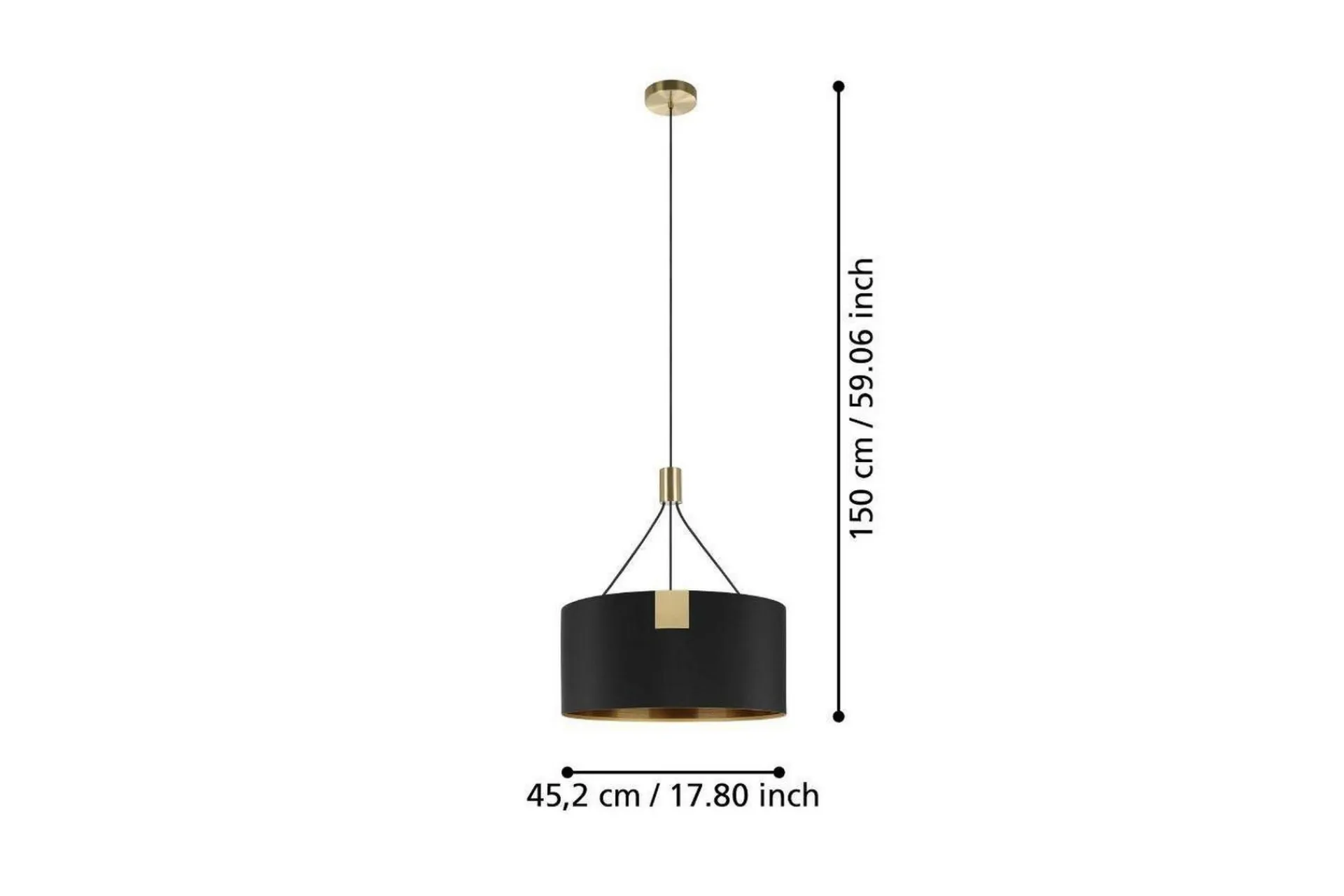 Kjøkkenlampe|Taklampe-Takpendel Eglo Tortola 1 Svart/Messing Svart,Messing