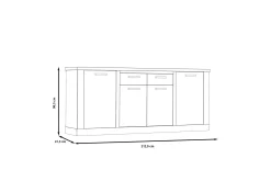 Sideboard & Skjenker-Talebi Skjenk 41x213 cm Brun,Hvit