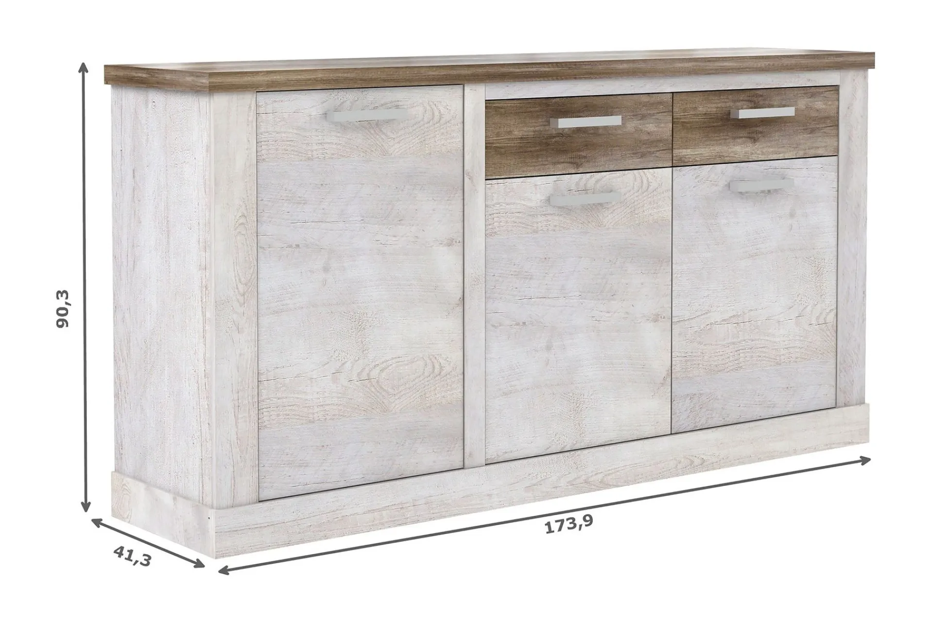 Sideboard & Skjenker-Talebi Skjenk 41x172 cm Brun,Hvit