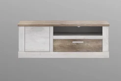 Tv-Benk & Mediabenk-Talebi TV-benk 140 cm Brun,Hvit