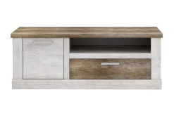 Tv-Benk & Mediabenk-Talebi TV-benk 140 cm Brun,Hvit