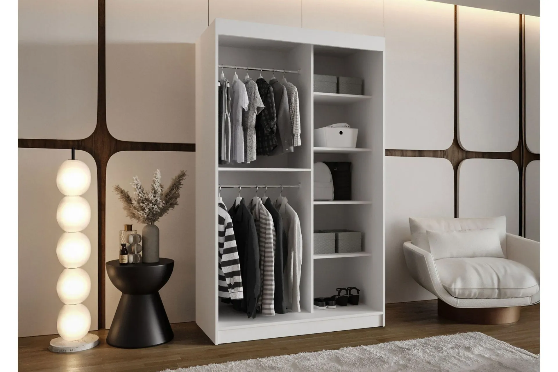 Garderober & Garderobesystem-Tallmo Garderobe Med Speil 120x200 cm Beige