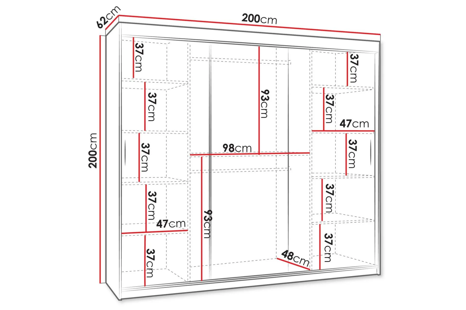 Garderober & Garderobesystem-Tallmo Garderobe Med Speil 200x200 cm Brun