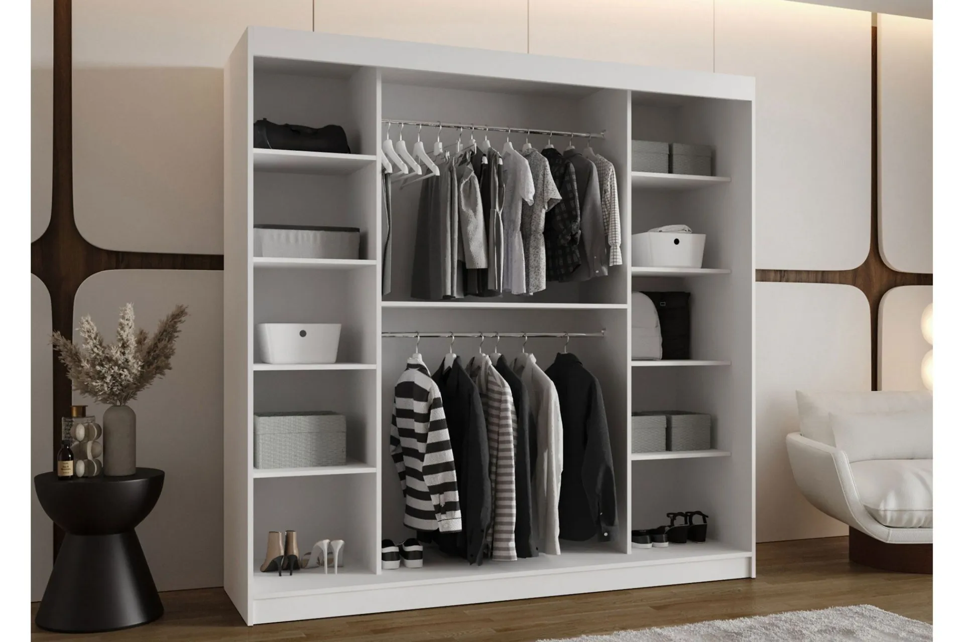 Garderober & Garderobesystem-Tallmo Garderobe Med Speil 200x200 cm Brun