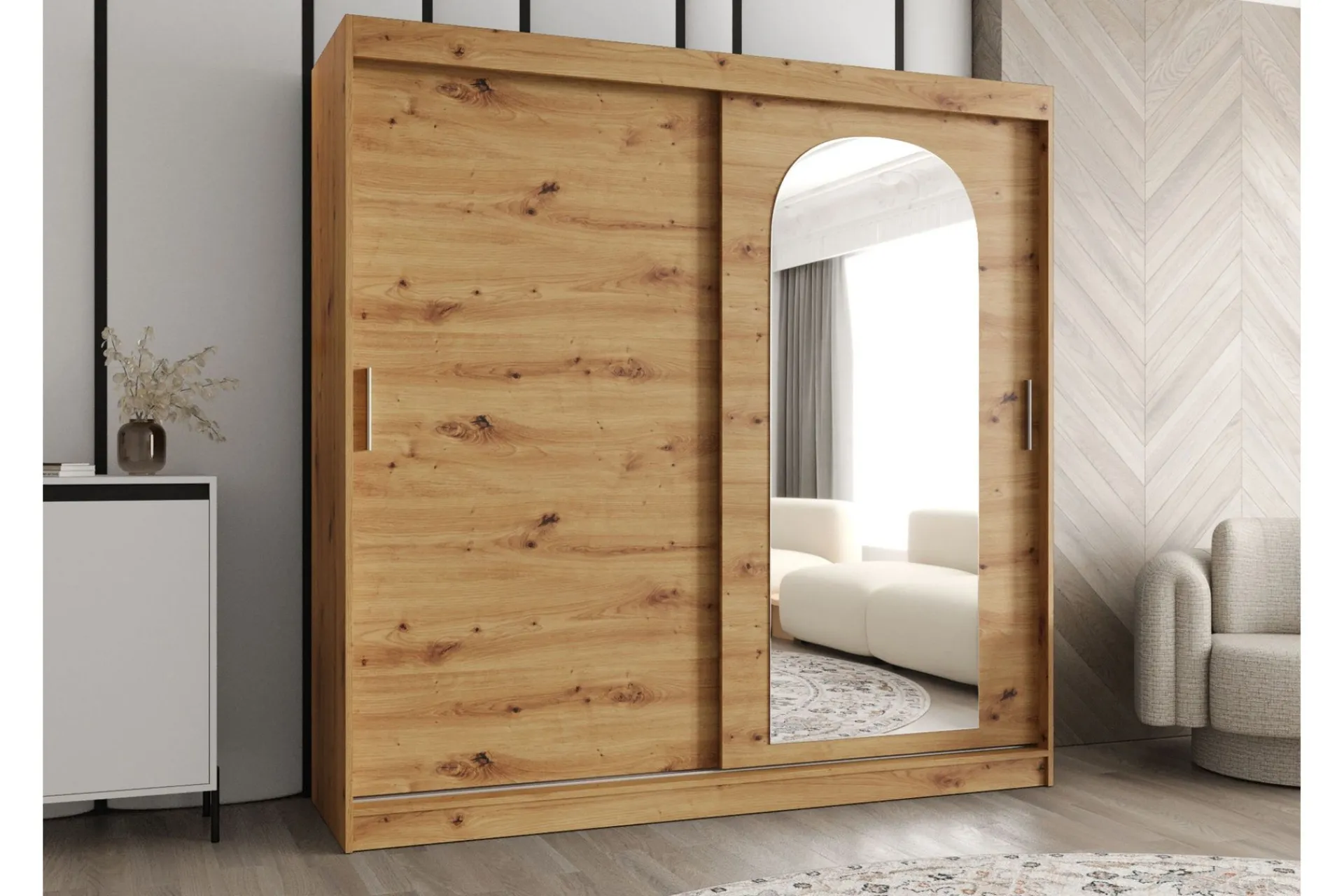 Garderober & Garderobesystem-Tallmo Garderobe Med Speil 200x200 cm Brun