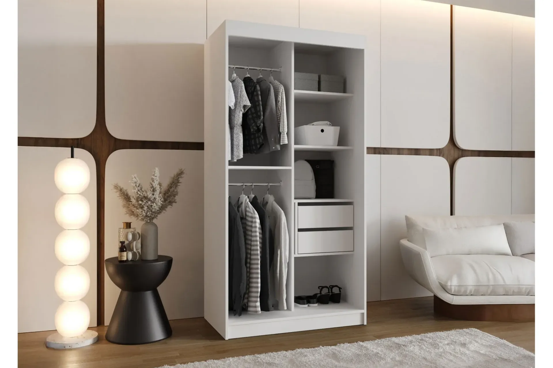 Garderober & Garderobesystem-Tallmo Garderobe Med Speil 100x200 cm Beige