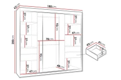 Tallmo Garderobe Med Speil 180x200 cm
