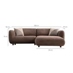 Sofa Med Sjeselong-Talrosen 3-seters sofa med Sjeselong Brun