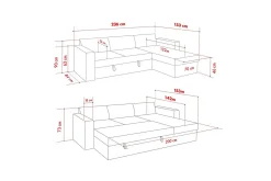 Tareen Sofa med Divan 3-seter