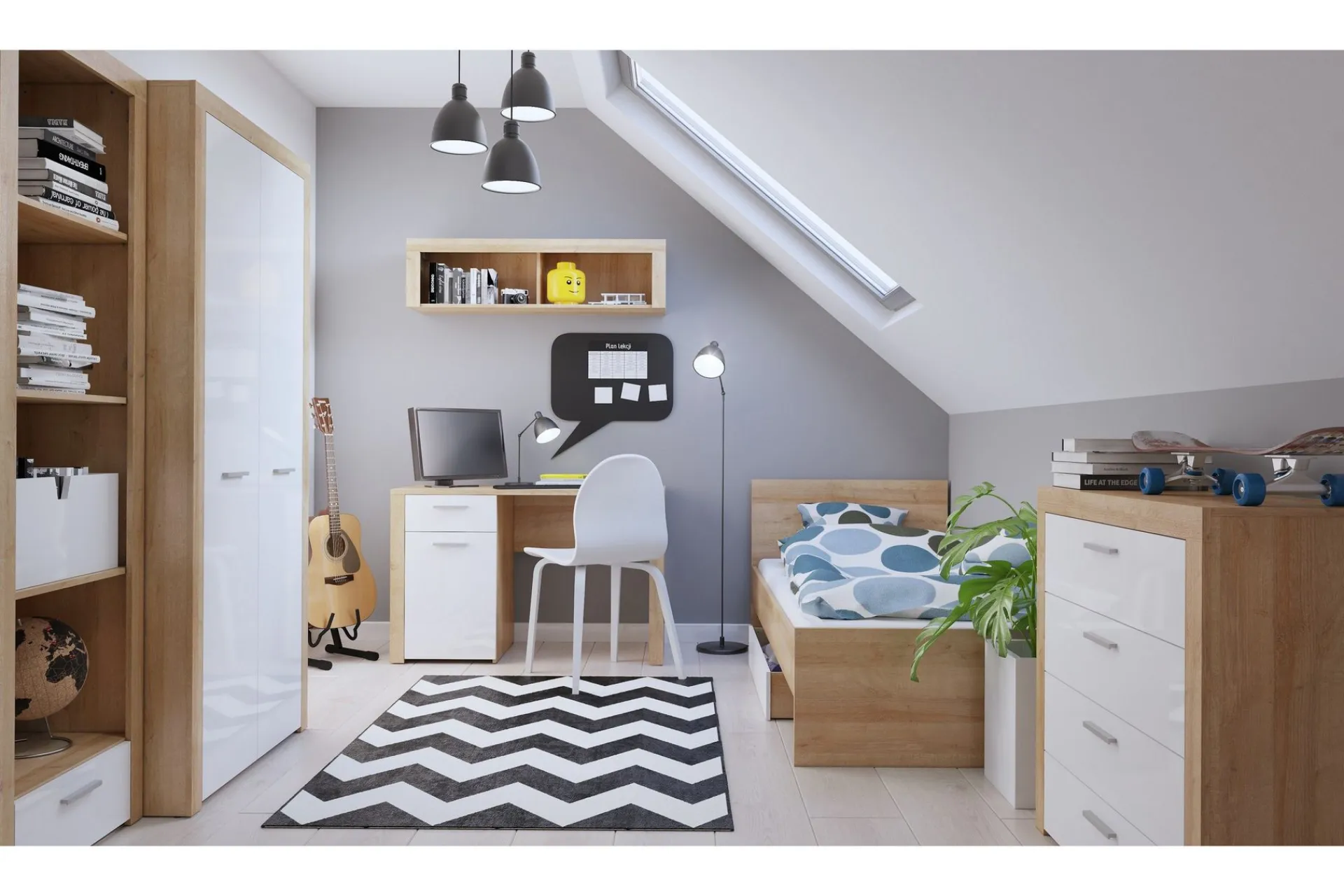 Vegghylle-Tarka Vegghylle 120x32 cm Hvit,Tre/Natur