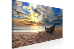 Posters|Oljemaling-Tavle Boat On The Beach (1 Part) Narrow 150X50